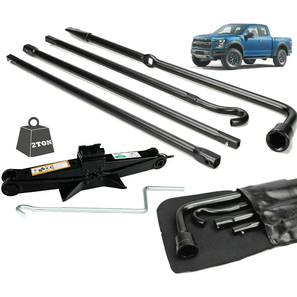

Jack Spare Tire Tool Kit fit for 2005 2006 2008 2010 2011 2012 2013 2014 Ford F-150, Scissor Jack 2 Ton Heavy Duty Lifting Jack