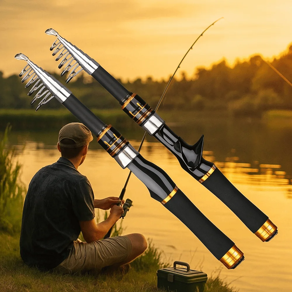 

Portable Telescopic Fishing Rod Ultra Short 34cm Storage Mini Fishing Pole 1.6m-2.1m Length Thin Fishing Hand Pole River Pond