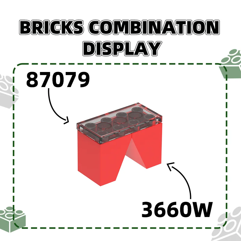 Wange48 Pcs/lot 1x4 Slope Face Reverse Block Moc Color Accessories Compatible with 3660W Brick DIY Children\'s Toy Assembly Parts
