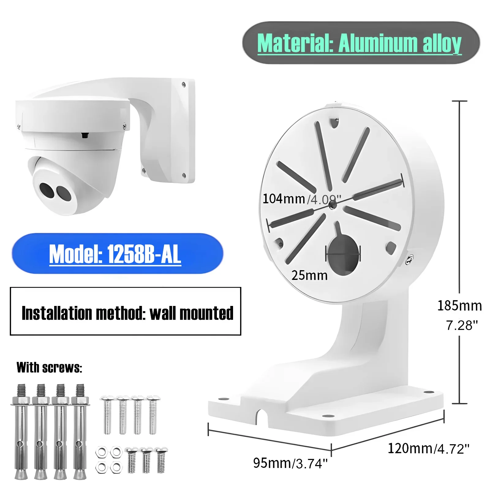 

Universal Wall Mount Bracket for Dome Security Camera,Deep Base Junction Box Outdoor Indoor CCTV IP Surveillance Cameras Holder