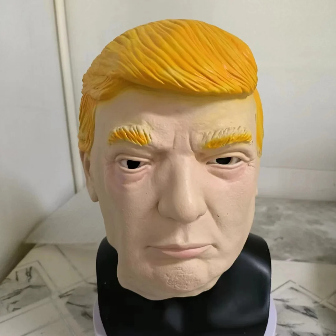 The USA President Latex Full Face Cosplay Máscara, Paródia Engraçada de Celebridades, Presidente Vermelho, Halloween Prop, Horror Chapelaria