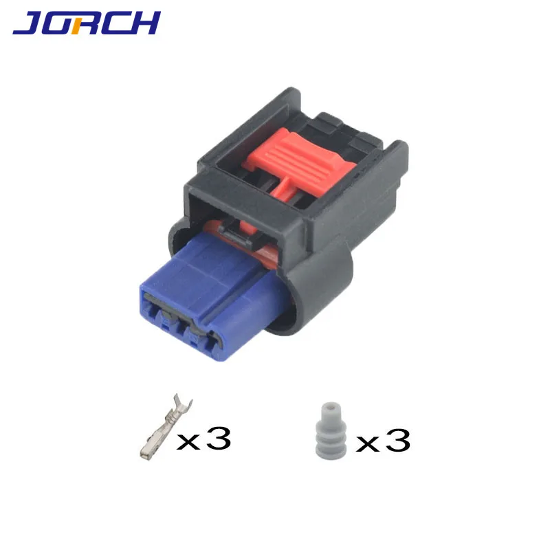 3PIN Automotive wiring harness connector with 3 holes 13893234 blue lock for Delphi