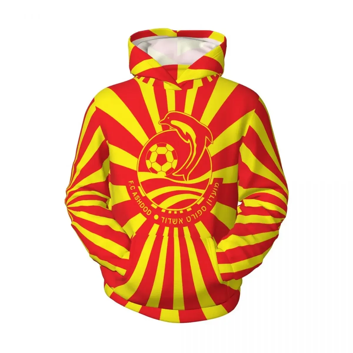 سترة Ashdod FC للأطفال بغطاء للرأس للشباب، سترة كاجوال بغطاء للرأس، ملابس رياضية للشباب