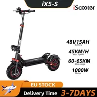 iScooter iX5S 1000W Powerful Electric Scooter 45km/h Speed 65KM Range 11Inch Anti-skid Off Road Pneumatic Tire Adult E-Scooter