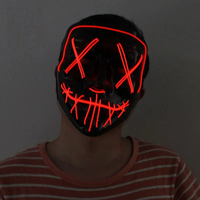 

Halloween Luminous Masks Led Scary Glowing Masque Masquerade Party Masks Funny Masks with Lights for Men Cosplay Costume Props