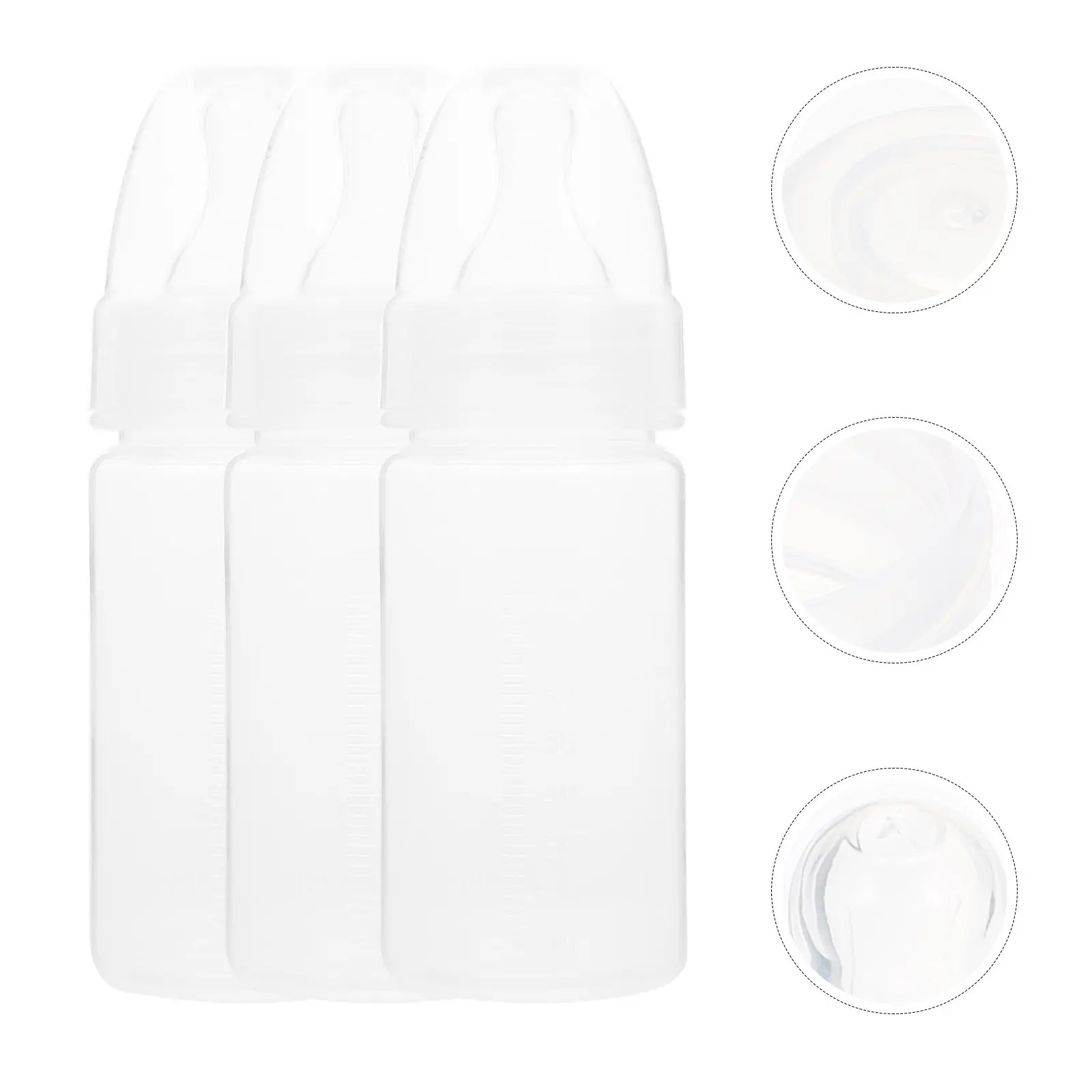 

5pcs Disposable Baby Milk Bottles Clear Scale Portable Milk Powder Feeders Supple Teat Food Grade Silicone Pacifier For Nursing