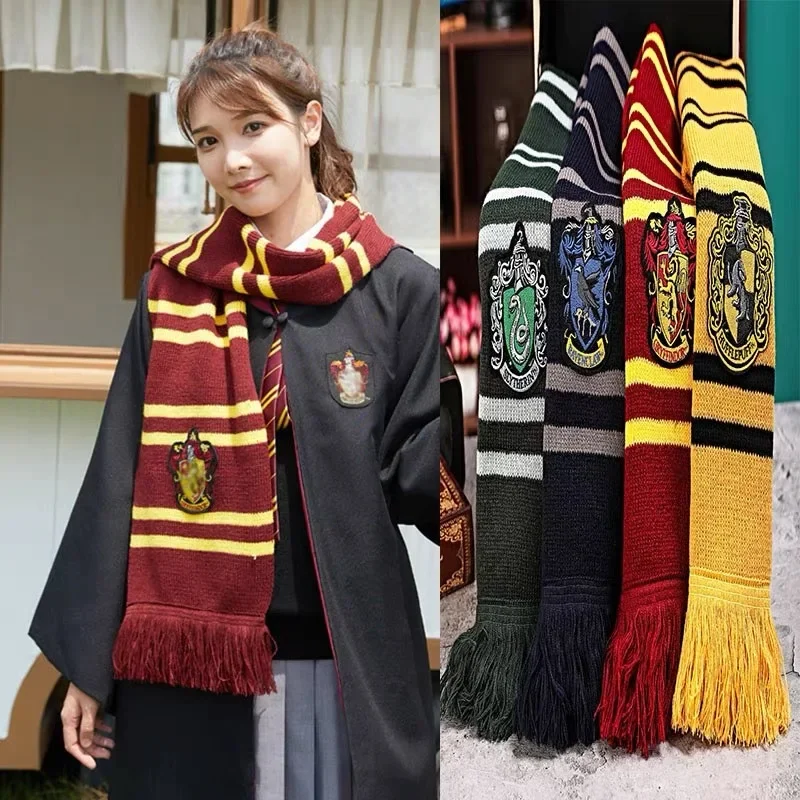 Harri Potter Series Gryffindor Children\'s Thick Scarf Magic School Shawl Warmth Winter Scarf Birthday and Christmas Couple Gift