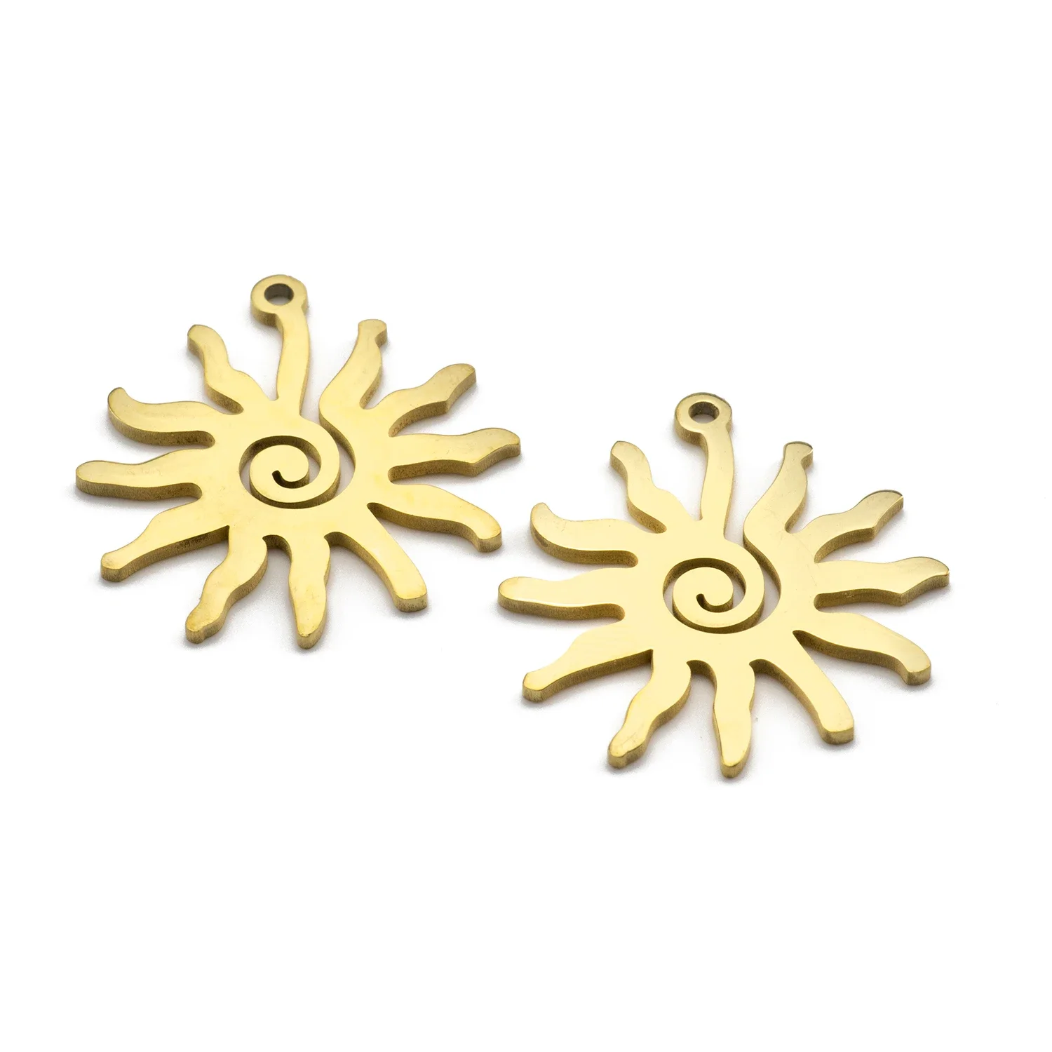 

5Pcs/Lot Stainless Steel Gold Plated Sun Vortex Charms Necklace Pendant Diy for Jewelry Making Handmade Necklace Findings