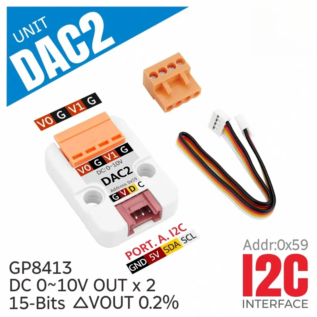 Official M5Stack DAC2 Dual Channel Digital to Analog Signal Conversion Unit 12C Communication