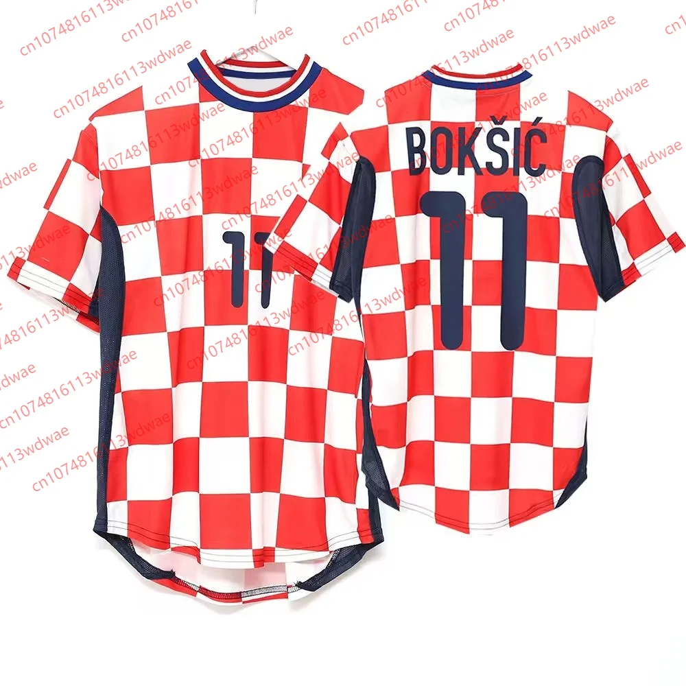 

Ретро-футболка # Футболка Boksic с коротким рукавом, дышащая, для футбола, 2000/02 BOKŠIČ # Винтажная домашняя футбольная футболка сборной Хорватии 11