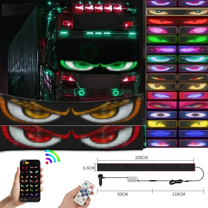 

RGB LED Car Matrix Pixel Panel Display Screen Flexible Car Graffiti Scrolling Text Animation Shop Reminder Light big truck Light