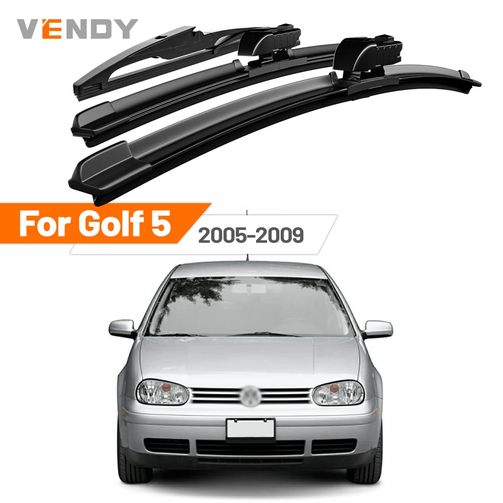 

For VW Golf 5 2005-2009 2006 2007 2008 Front & Rear Windshield Wiper Blades Windscreen Wipers Set Accessories