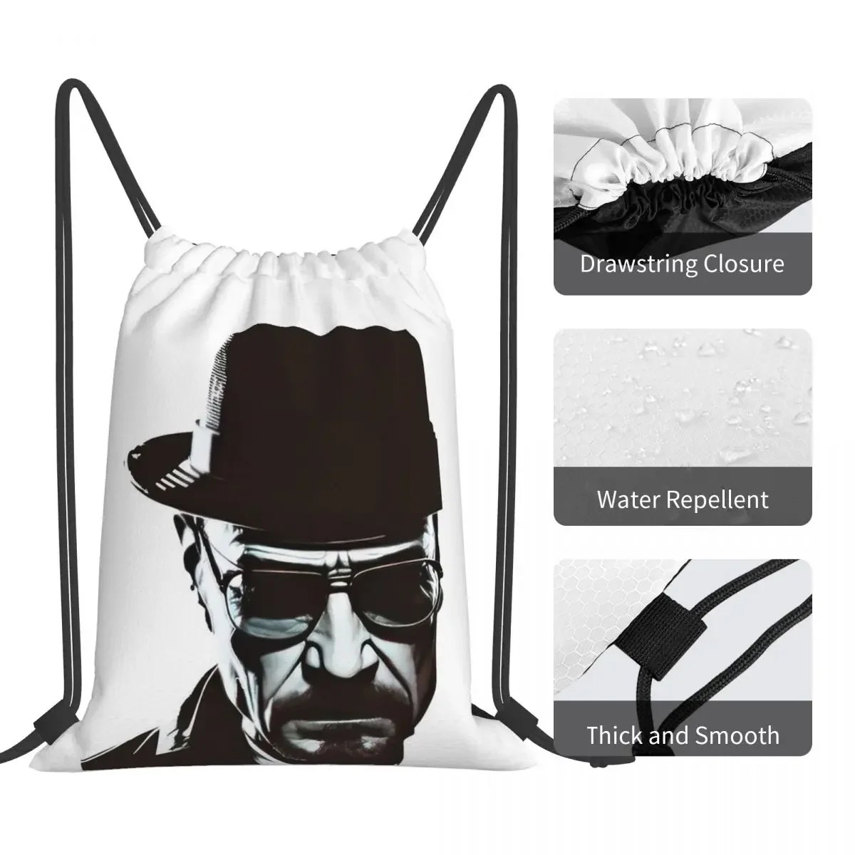 Breaking Bad HeisenBackpacks Sacos de cordão portáteis, bolso, saco de sapatos, sacos de livros, homens e mulheres, estudantes