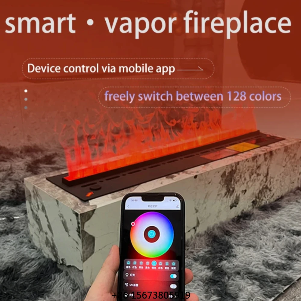 Modern Electric 3D Mist Fireplace For Apartments - Slim Insert, Energy-Saving, App & Remote, Quiet Operation