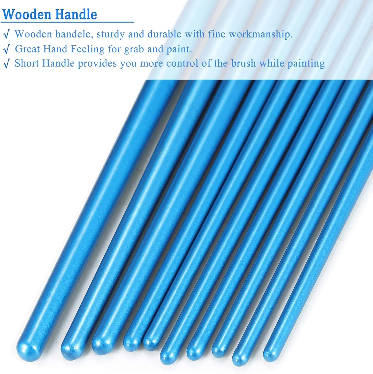 20-Piece Round-Tip Nylon Paint Brushes Set for Acrylic, Oil, Watercolor Art and Miniature Detailing