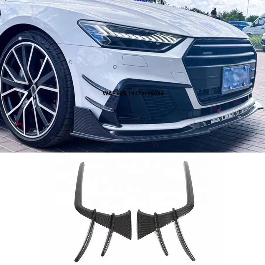 

S7 Carbon Fiber Front Canards Fins for-Audi S7 A7 Sline 2019-2020 Front Bumper Vent Side Canards Car Accessories