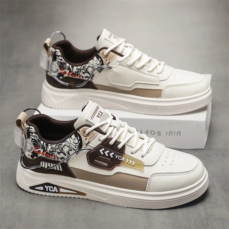 

Board shoes Spring and Autumn new men's high top British style retro leather shoes casual trend classic breathable flat heel men