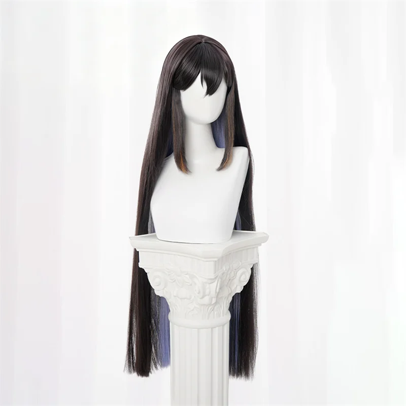 Game Honkai: Star Rail Constance The Dahlia Adult Cosplay Wig Long Black Hair Halloween Women Men High Heat Resistant Wigs Prop
