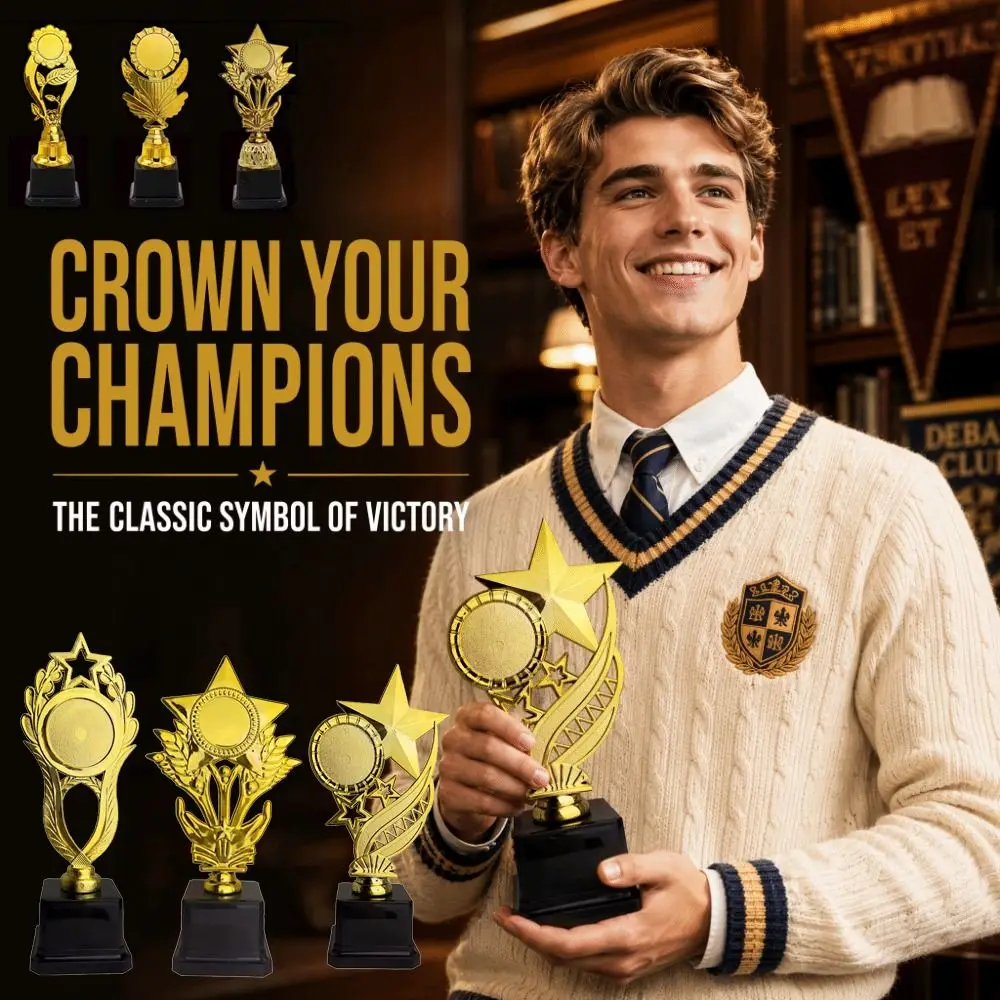 Sturdy Construction Gold Trophy Cup Memorial Souvenir Decorative Award Victory Cup Plastic Winner Trophy Sports Trophy Swimming