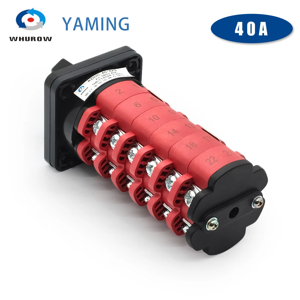 Welding Machine Switch KDHC-40/6*3 CO2 Gas High Voltage Electrical Changeover Rotary Selector 40A 6 Poles 3 Positions