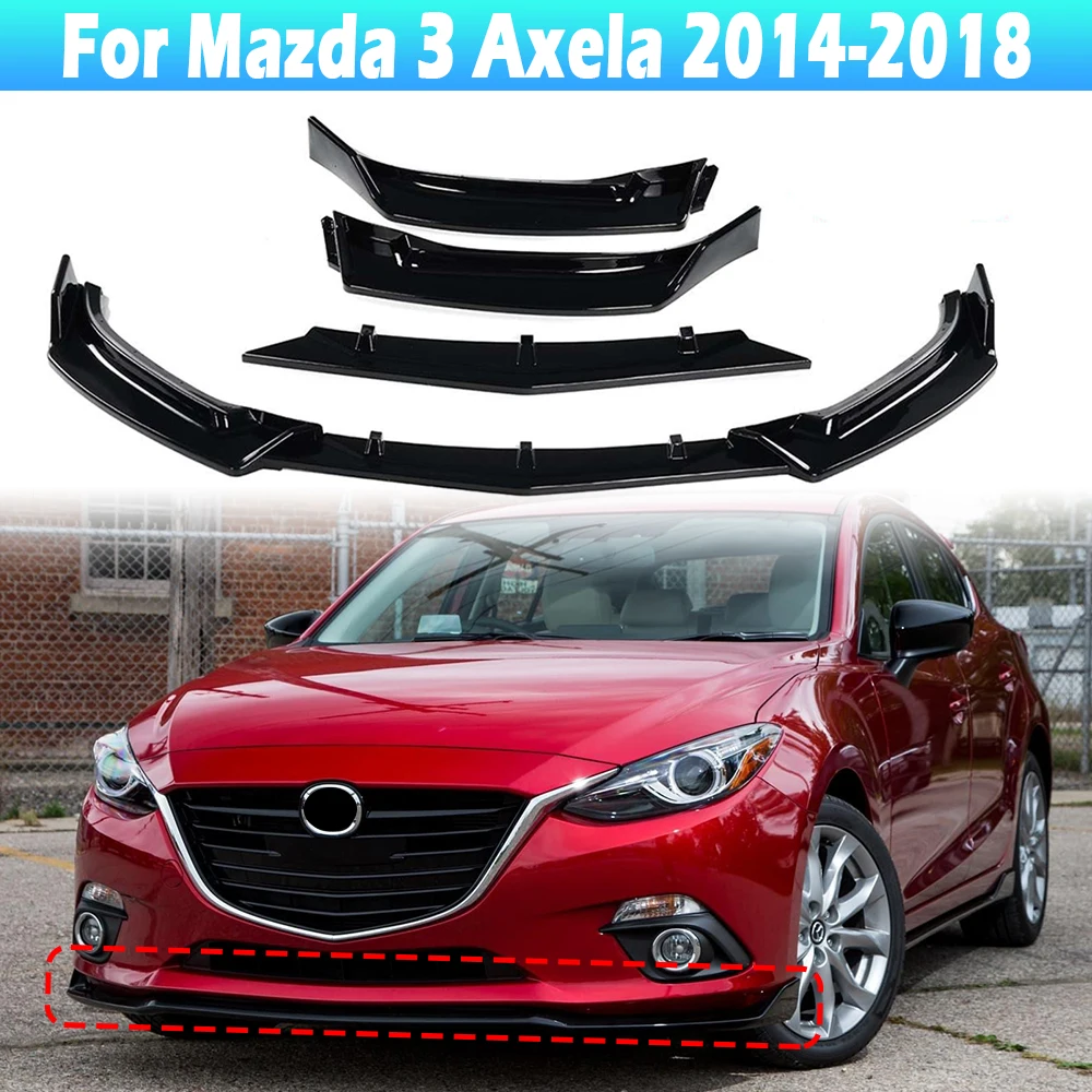 

3Pcs Car Front Bumper Spoiler Lip Body Kit Bumper Diffuser Guard For Mazda 3 Axela 2014 2015 2016 2017 2018 Car Styling