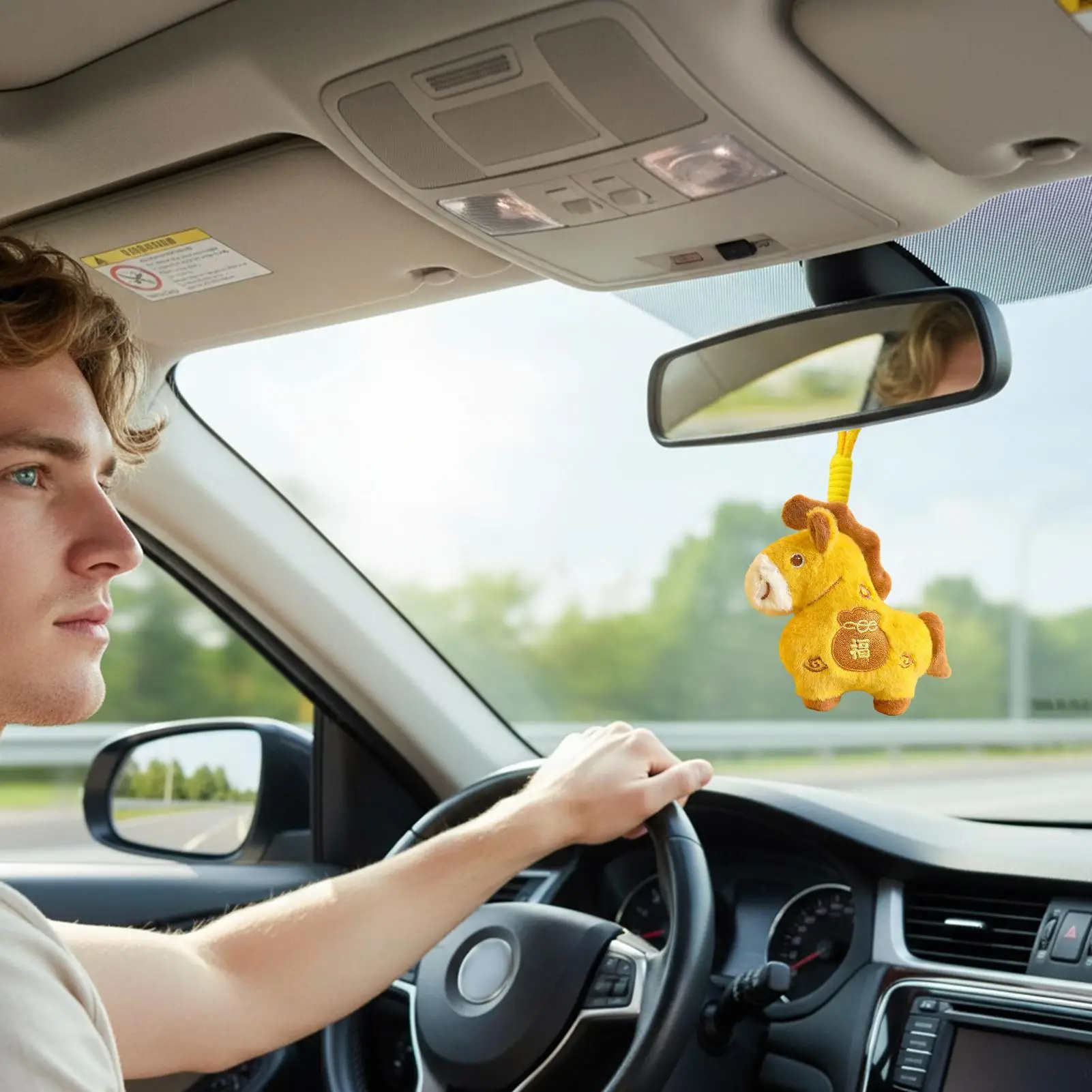 Pluszowy koń, zawieszka w stylu chińskim, breloczek z pluszowym zwierzątkiem w stylu chińskim ze smyczą na Boże Narodzenie, Nowy Rok, Wiosnę