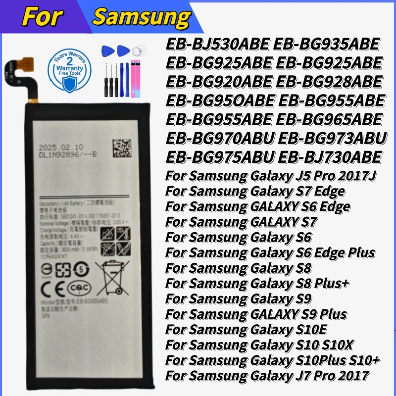 100%New High quality For Samsung Galaxy S6 S6 Edge/Plus S7 S7 Edge S8 S8 Plus+ S9 S9 Plus S10 S10E S10 Plus J5 Pro J7 Pro
