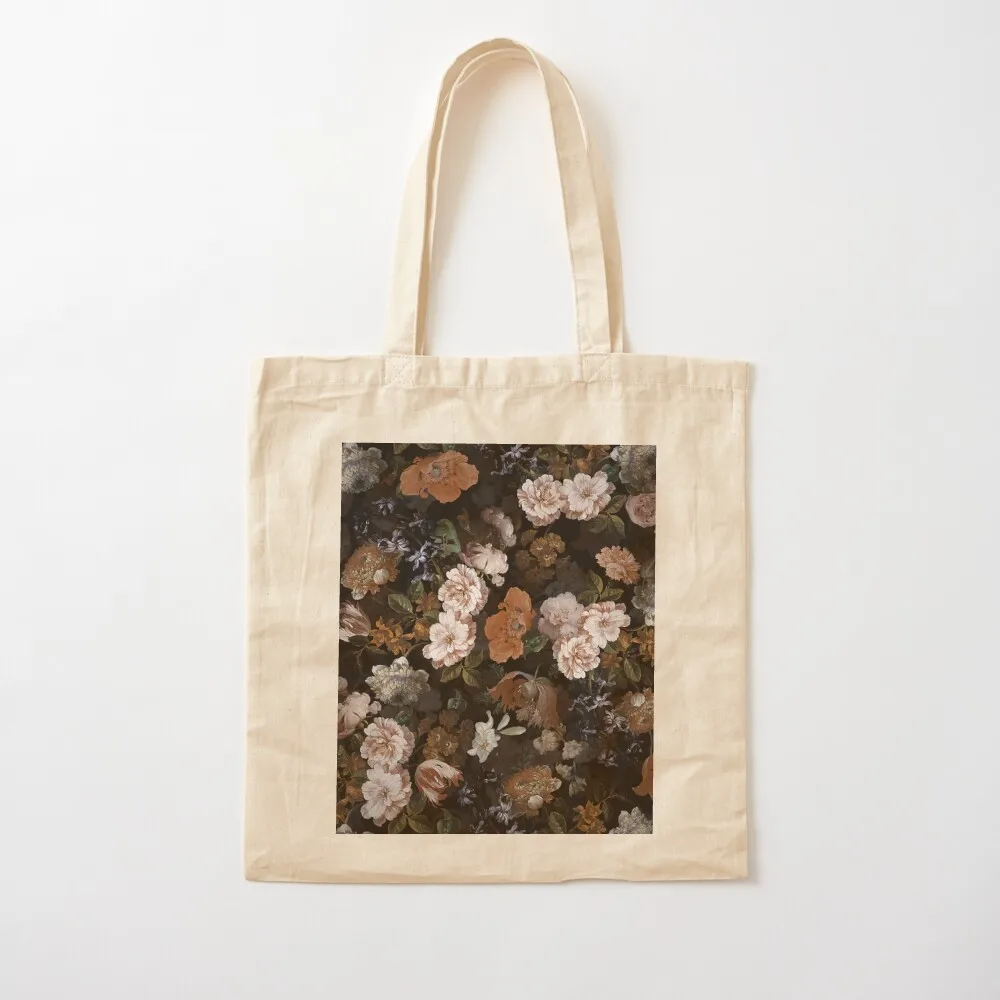 Antique Botanical Midnight Vintage Flower Botanical Night Garden Tote Bag Women bags tote bag university eco pack