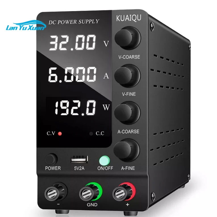 

Adjustable Accurately 32V/6A Switch DC Power Supply with Accurate Encoder Adjustment Knob for Measuring,Testing and Repairing
