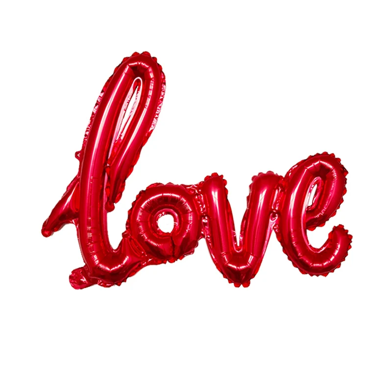 مجموعة بالونات أحبك بتلات حمراء مقلدة على شكل قلب من الألومنيوم بالون من فيلم عيد الحب لتزيين اقتراح الزفاف #3