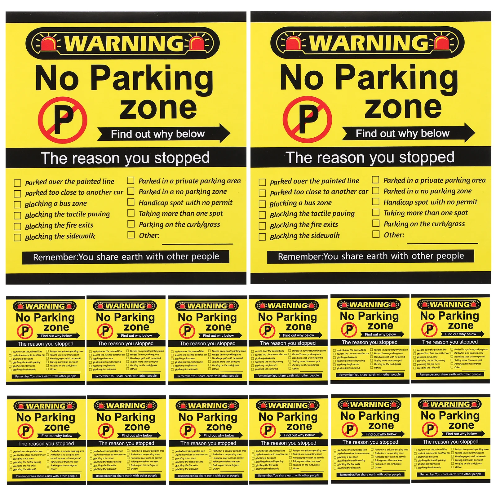 

100Pcs Funny Parking Violation Cards Humorous Warning Notes for Bad Parking Multi Reason Reminder Signs Car Use