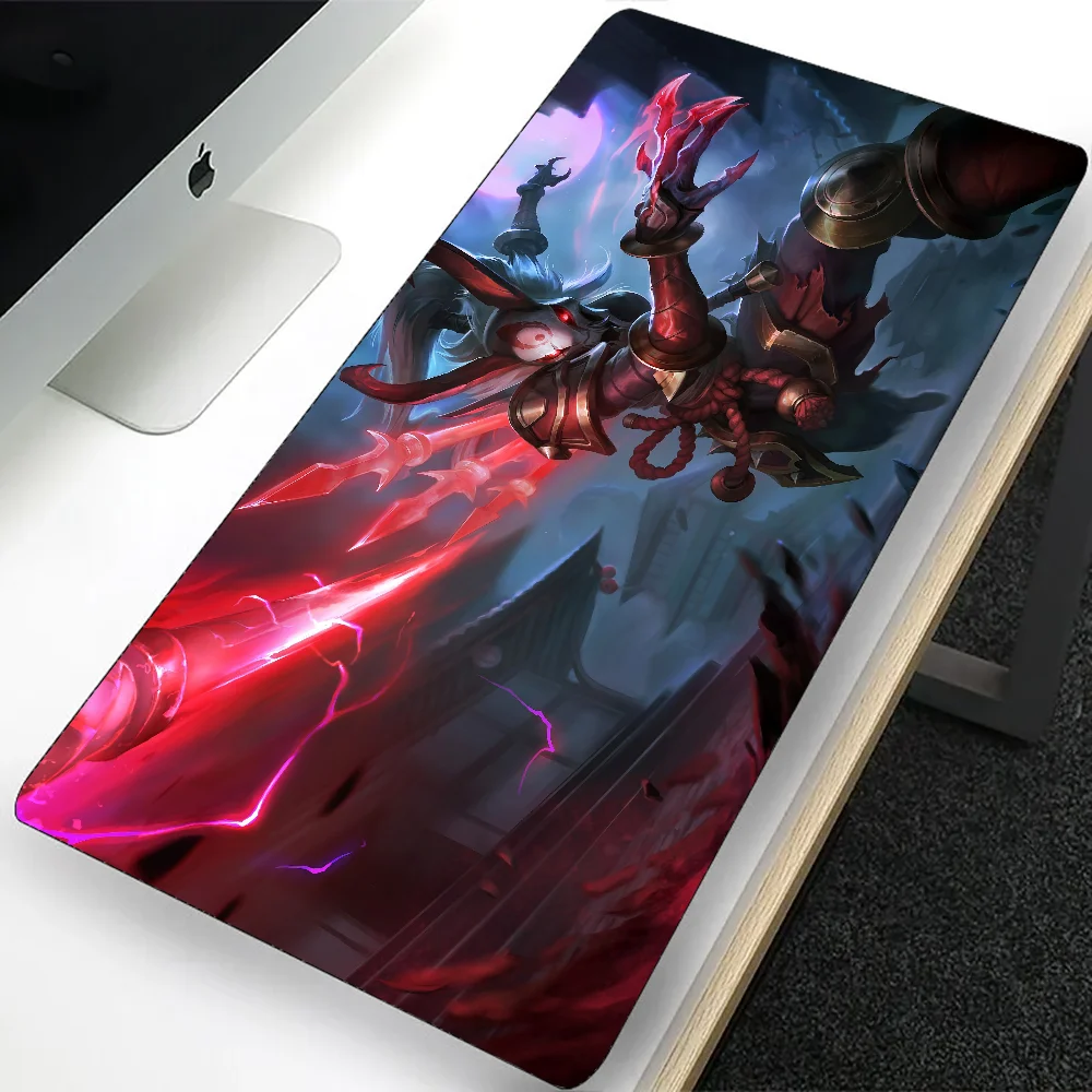 League of ATIONS End Blood Moon Skin Grand tapis de souris de jeu, ordinateur, sous-souris PC Gamer, ordinateur portable, polymères de clavier média, tapis de bureau