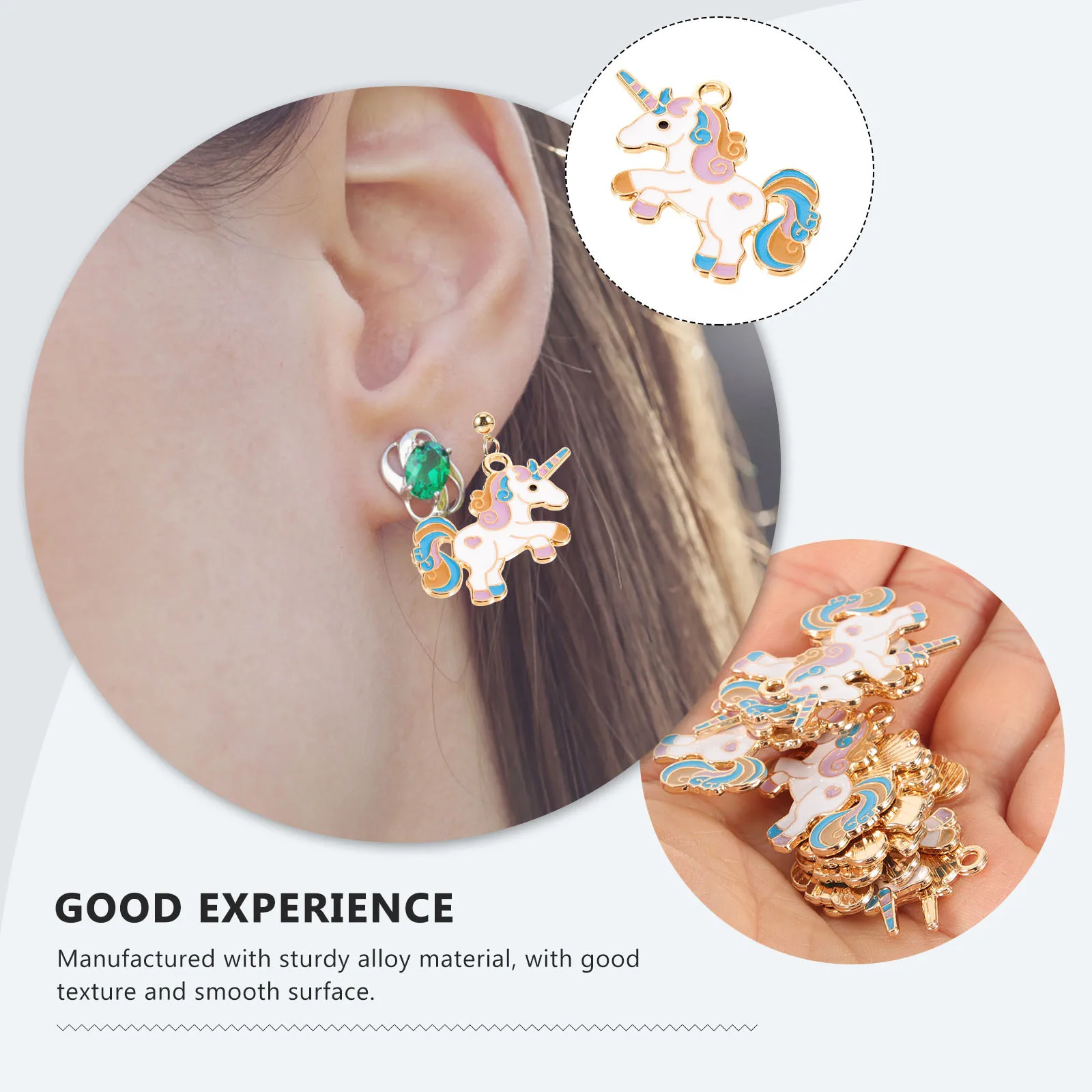 

10 Pcs Unicorn Pendant Anklet Charms Accessories Hanging Diy Jewelry Necklace Alloy