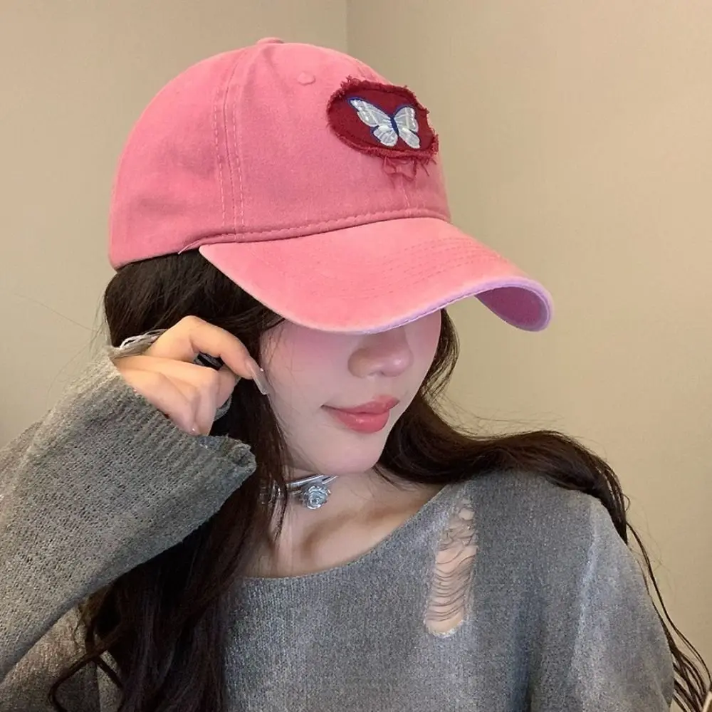 

Sunscreen Hat Embroidery Children Baseball Cap Butterfly Cotton Baseball Hat Simple Fashion Sun Hat Children