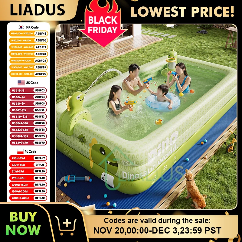 

Inflatable Thickened PVC Kids Swimming Pool Toddlers Portable Foldable Infant Water Play Center Backyard Outdoor Family Use