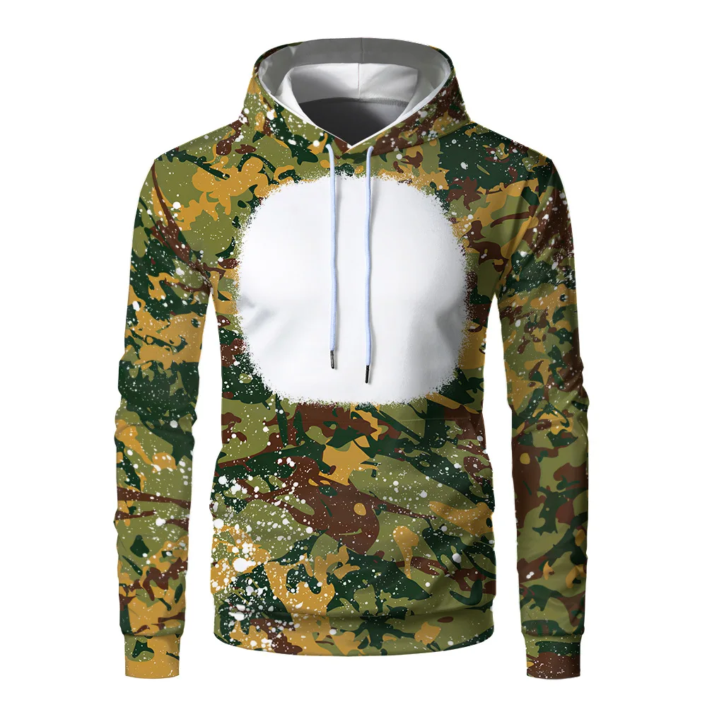 Hot Sell Camo Pullover Round Neck Sweatshirts Polyester Sublimation Blanks Autumn Winter Hoodies For Custom Printing Photo