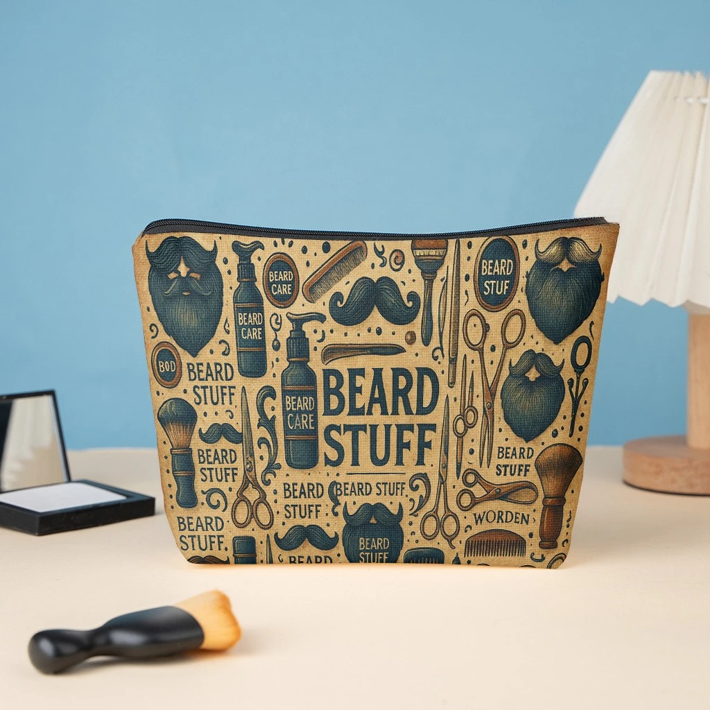 Cosmetic Pouch, Grooming Tools for Beards, Fashionable Zippered Wallets, Snack Bags for Work, Organizers for Skincare Products