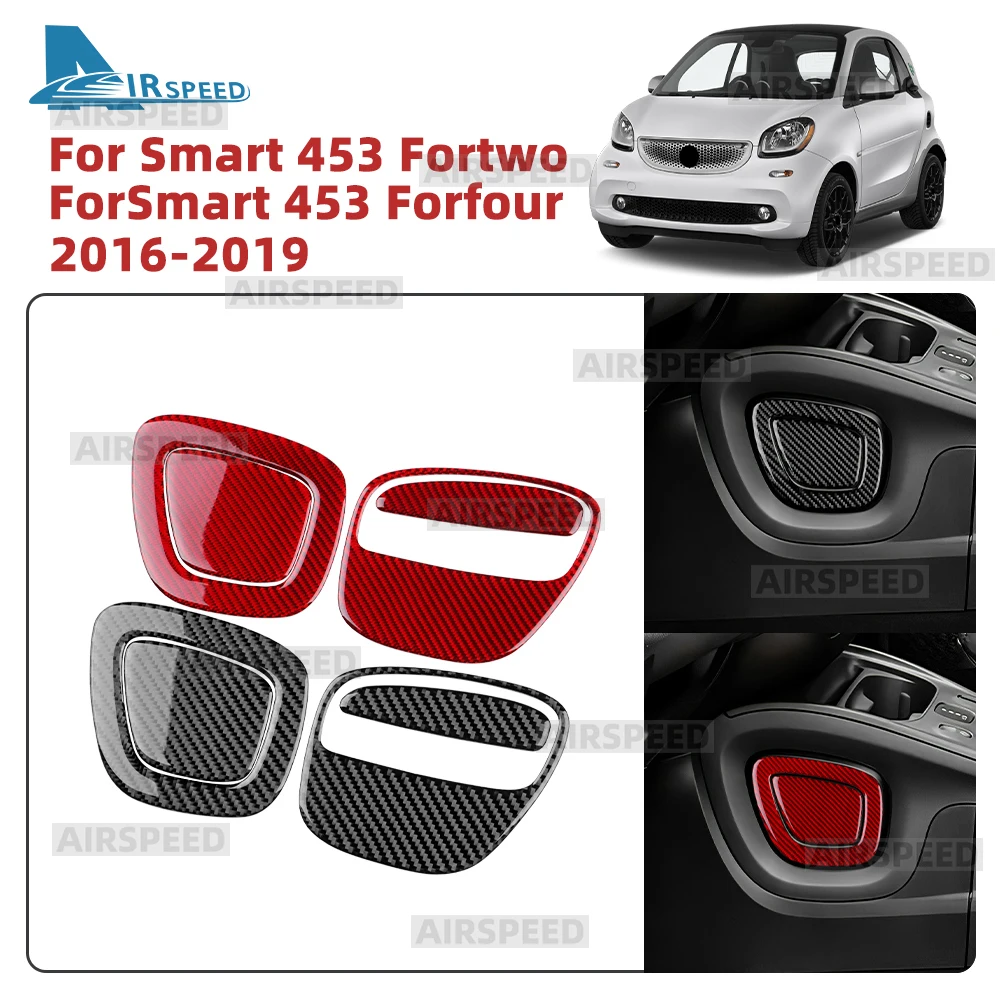 

Настоящие мягкие наклейки из углеродного волокна для Mercedes Benz Smart 453 Fortwo/Forfour 2016 2017 2018 2019, боковая рамка панели переключения передач автомобиля