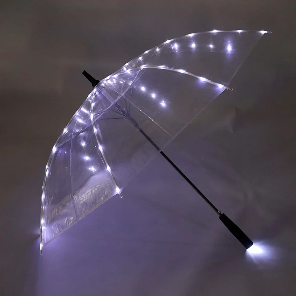 Fashion LED Umbrella Luminous Transparent Umbrella New Creative Personality Location Shooting Creative Umbrella Boys and Girls