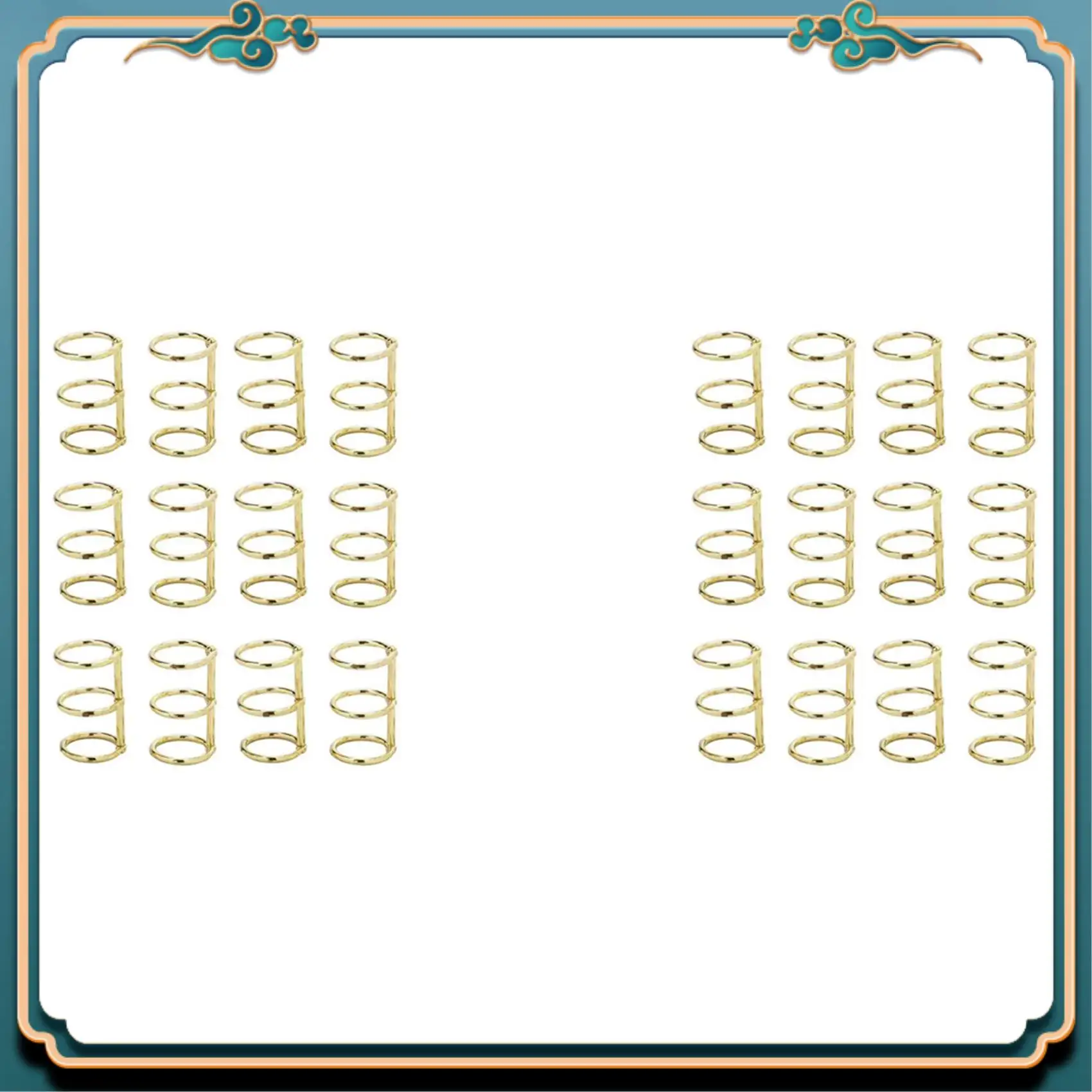 ABJG-24 Pcs 3 Ring Book Rings Leaf Binders Office Book Rings Snap Split Hinged 20Mm Inner Diameter Book Ring Gold