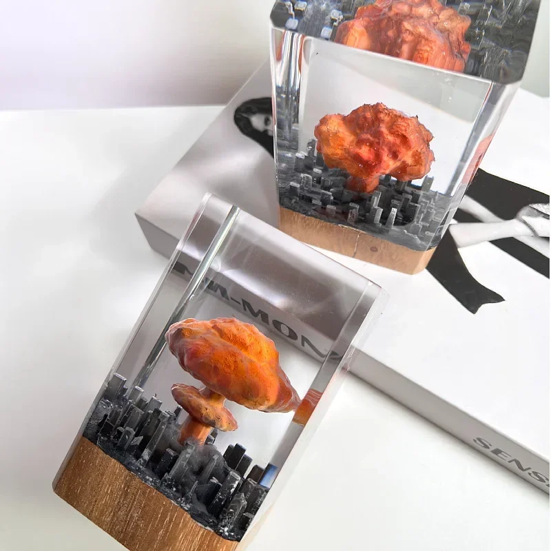 زخرفة Oheimer الانفجار الذري الفطر سحابة الإبداعية كريستال الايبوكسي الراتنج الحرف