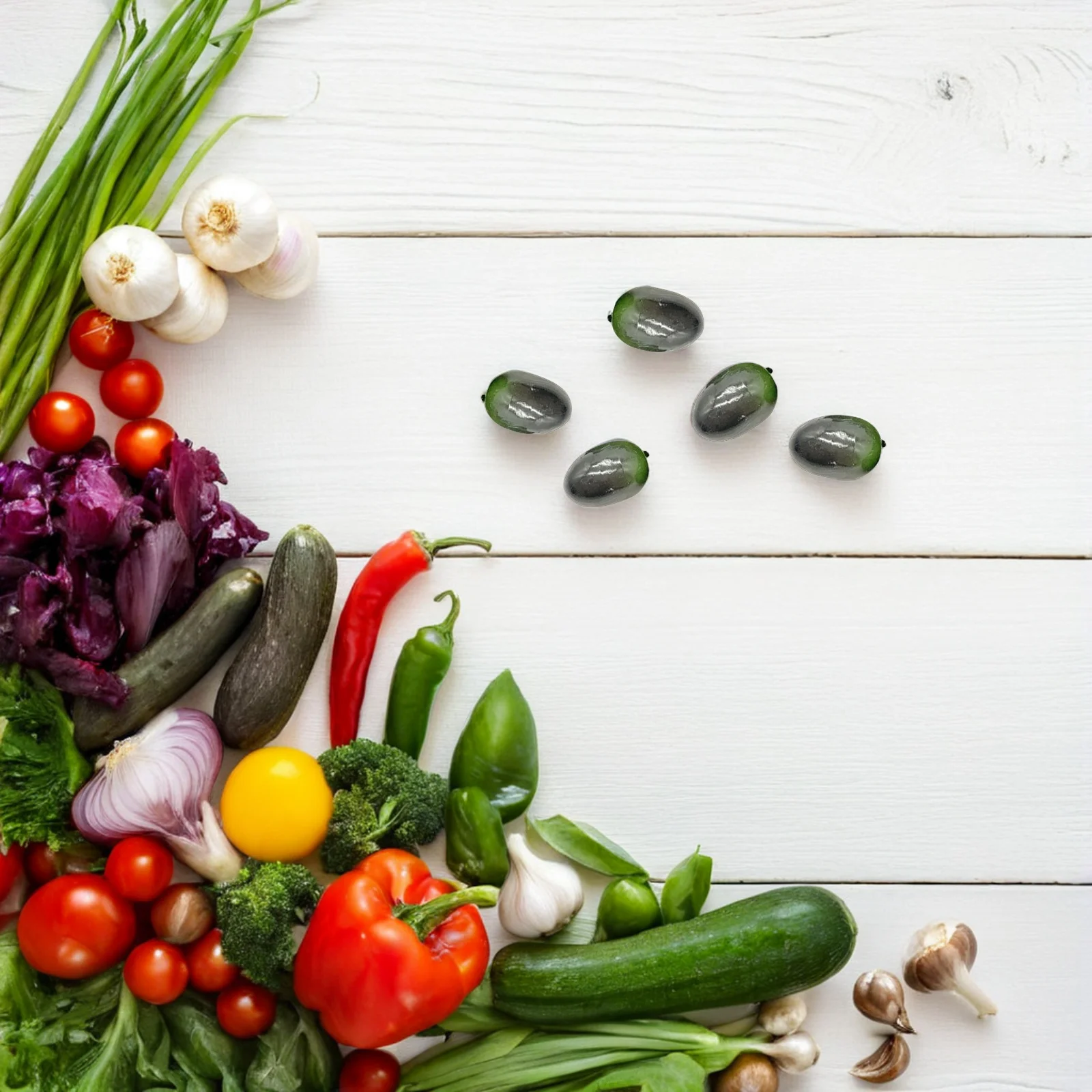 

30Pcs Artificial Simulation Olive Decor Realistic Lifelike Olive Decorations Lightweight for Home Party Photo Props