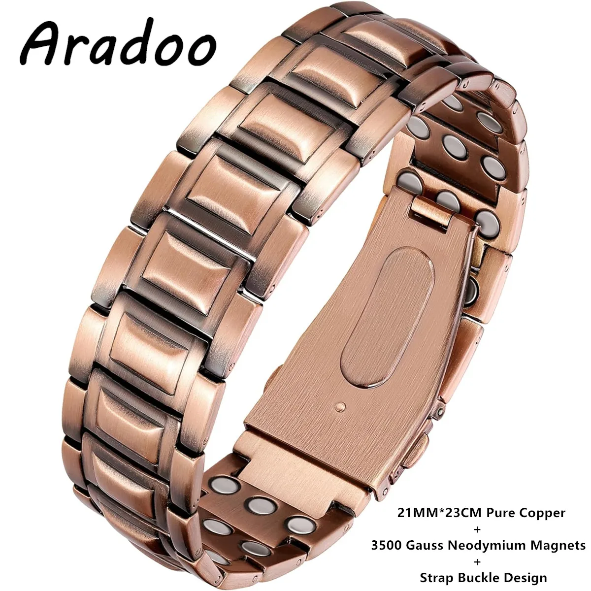 ARADOO Copper Bracelet Cross Silver 3