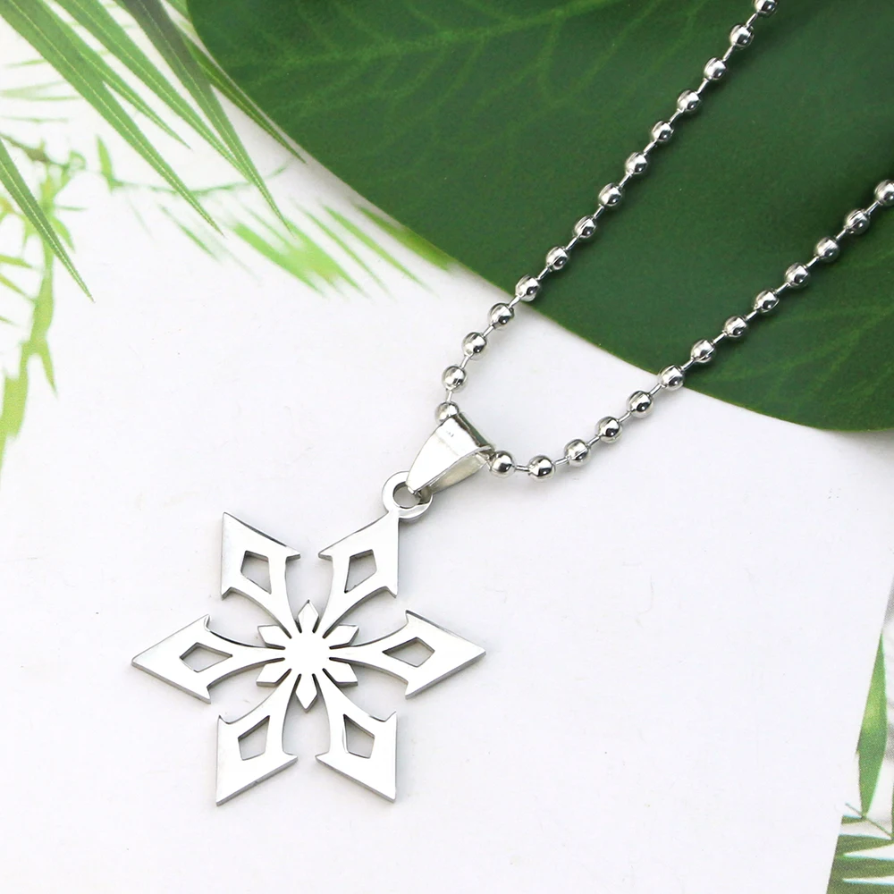 Fashion Jewelry Snowflake Symbol Stainelss Steel Necklace for Men Women Collar Jewelry Gift