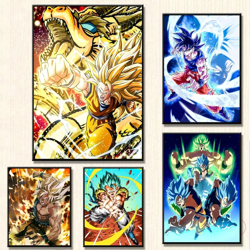 

Popular Canvas Printing Anime Figures Poster Dragon Ball Goku Wall Art Child Room Living Room Home Decor Picture Kids Gifts