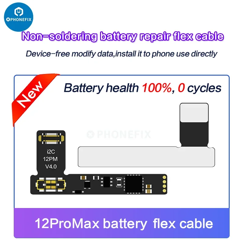 I2c Pre-Programmed No Soldering Battery Repair Flex Cable Tag-on Flex FPC for IPhone 11 12 13 14 15 Solve Error Message Pop Up