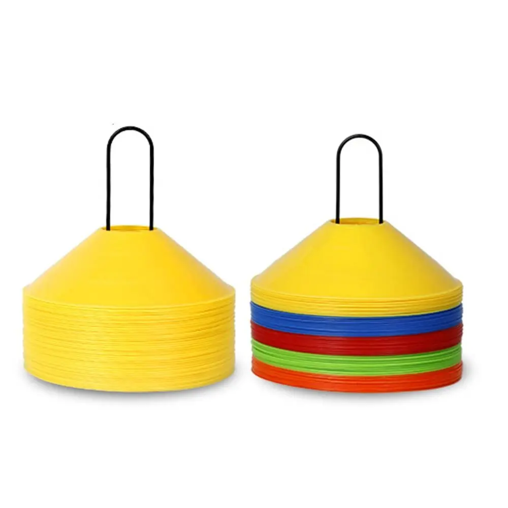 50PCS Multicolor Football Training Logo Disc with Storage Bags Equipment Marker Obstacle Cone Round Mouth