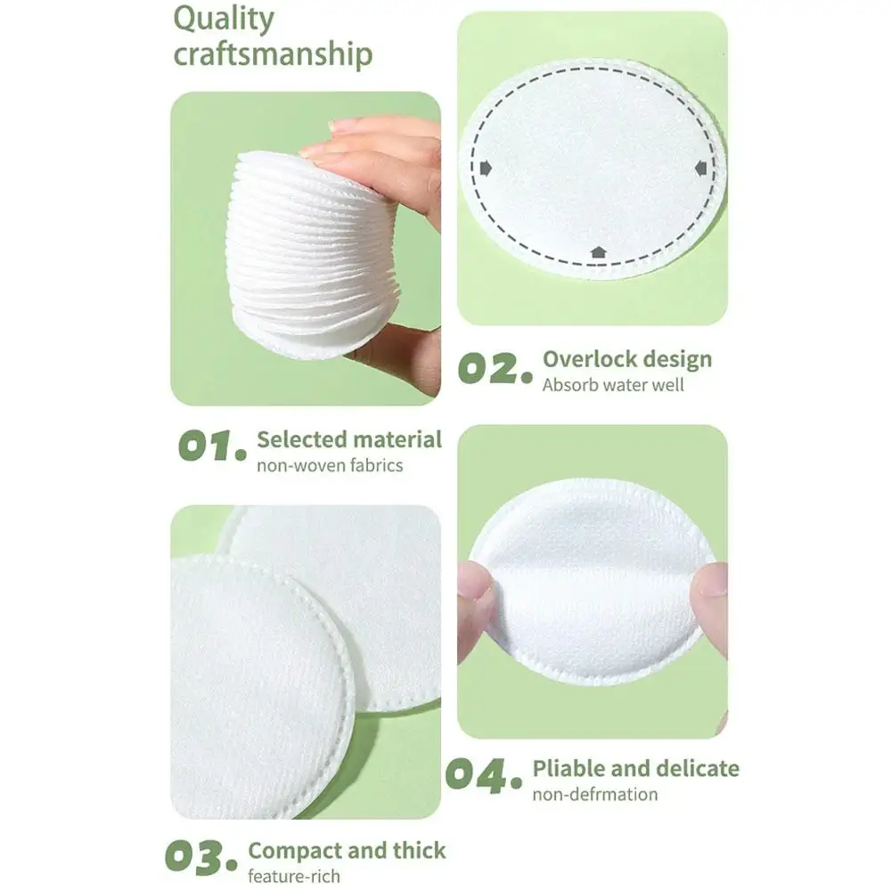 100 قطعة وسادات قطنية مستديرة المكياج القطن لينة يشكلون مزيل طلاء الأظافر منصات مزيل ماكياج المتاح القطن النظيف للوجه #4