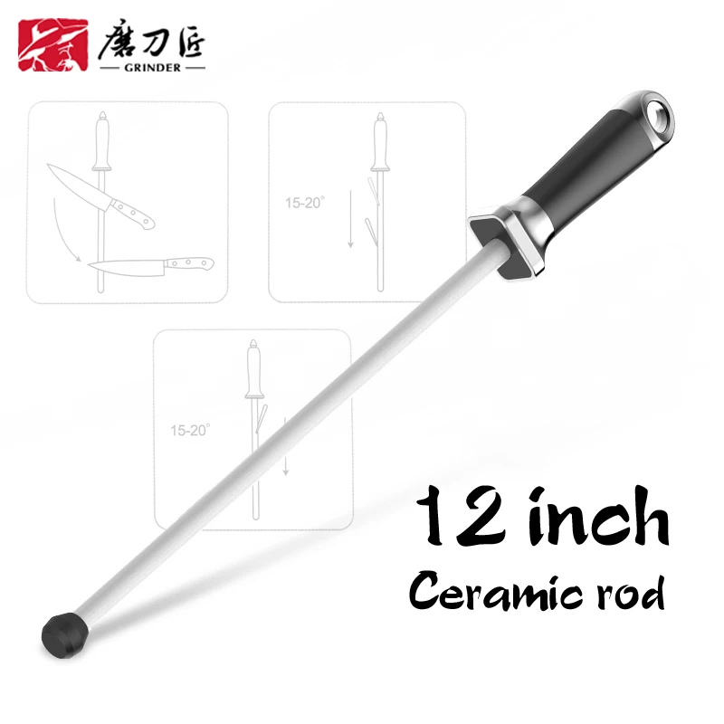 TAIDEA 12inch Knife Carmic/Diamond Sharpening rod T0823D steel Professional Kitchen sharpening system knife sharpener tool