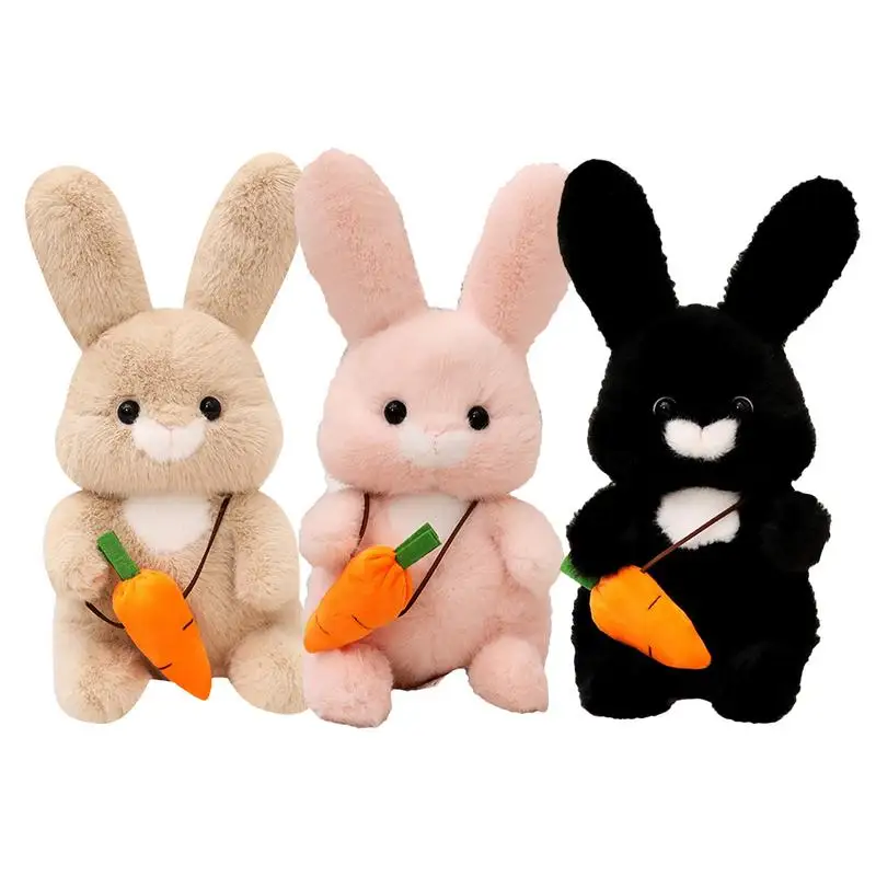 

Easter Bunny Stuffed Animal Sitting Small Stuffed Animal Carrot Rabbits Plush Doll Plushies For Girls Cute Stuffed Animal Carrot